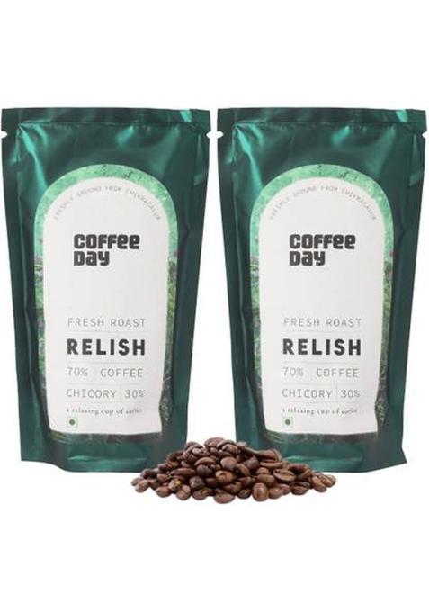 Cafe Coffee Day Relish (70% Coffee, 30% Chicory) Premium Instant Filter Coffee Powder Roast & Ground Coffee (2 X 200 G)