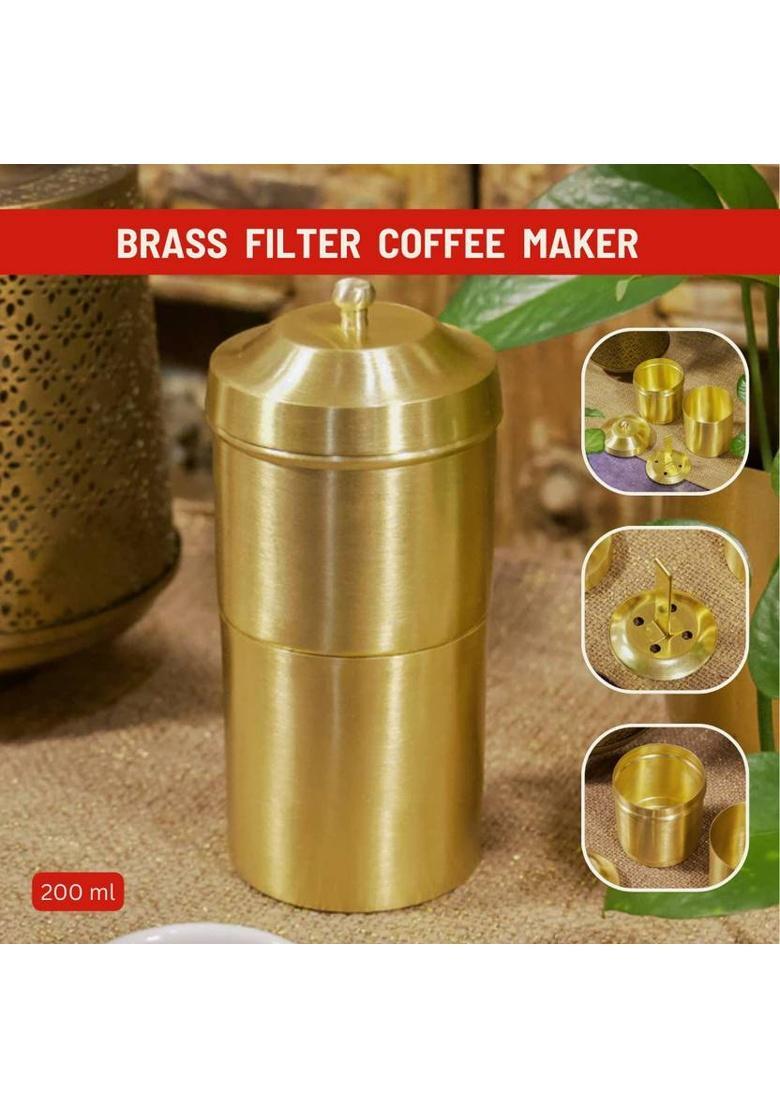 Toffee Coffee Roasters Brass Filter Coffee Gift Set | Filter Coffee + Brass Filter Coffee Maker Filter Coffee (1 Kg, Pure Flavoured)