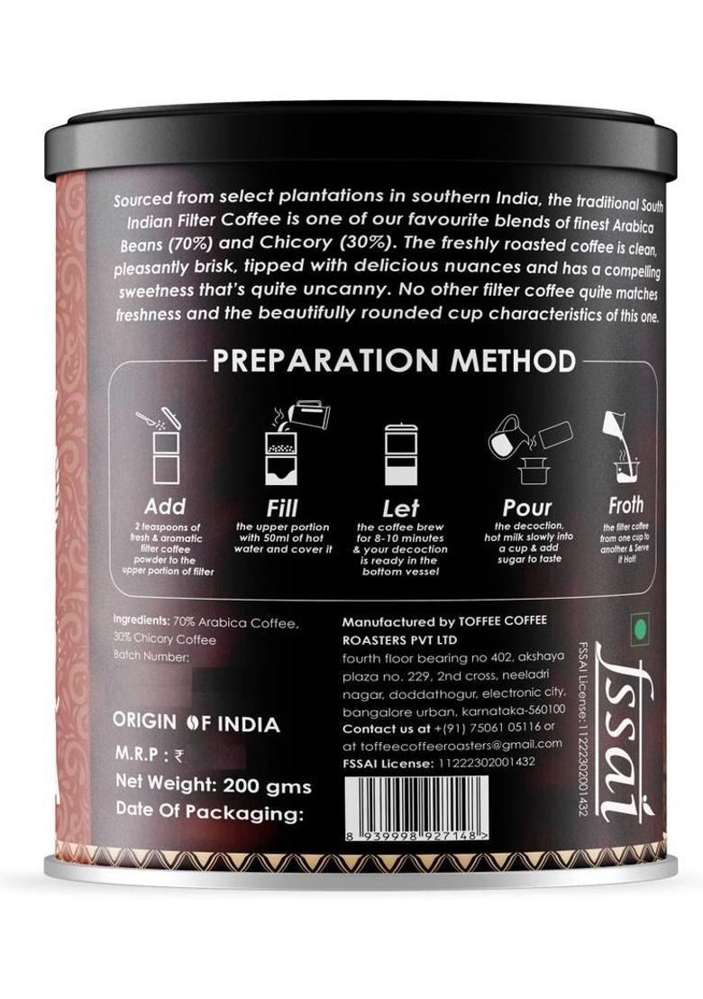 Toffee Coffee Roasters [Buy1 Get 1] South Indian Traditional Filter Coffee | Specialty Blend Filter Coffee (2 X 200 G, Pure Flavoured)