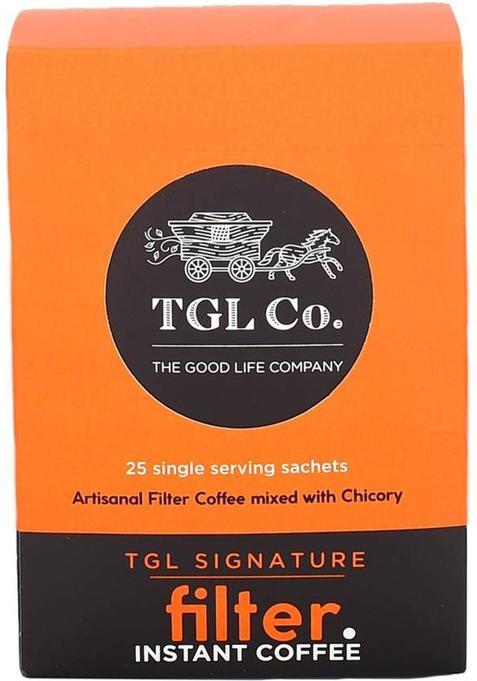 Tgl Co. Signature Filter Coffee Sticks (25 Bags) | Anti Oxidant Instant Coffee&nbsp;&nbsp;(50 G)