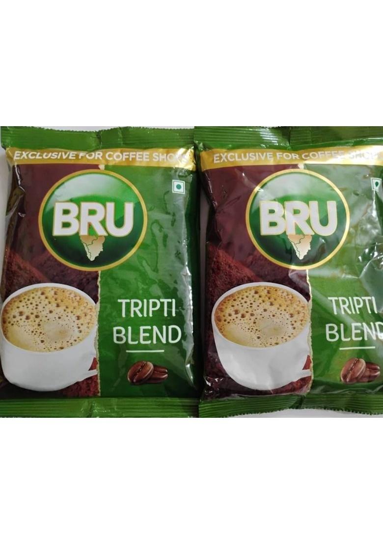Bru Tripti Blend Coffee Powder Pack Of 2 (Each 200G) Instant Coffee (2 X 200 G, Chicory Flavoured)