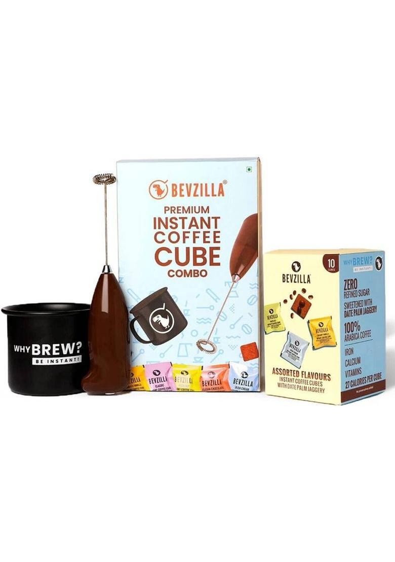 Bevzilla Instant Coffee Cubes Gift Set With Frother & Mug Instant Coffee (3 X 0.33 L)