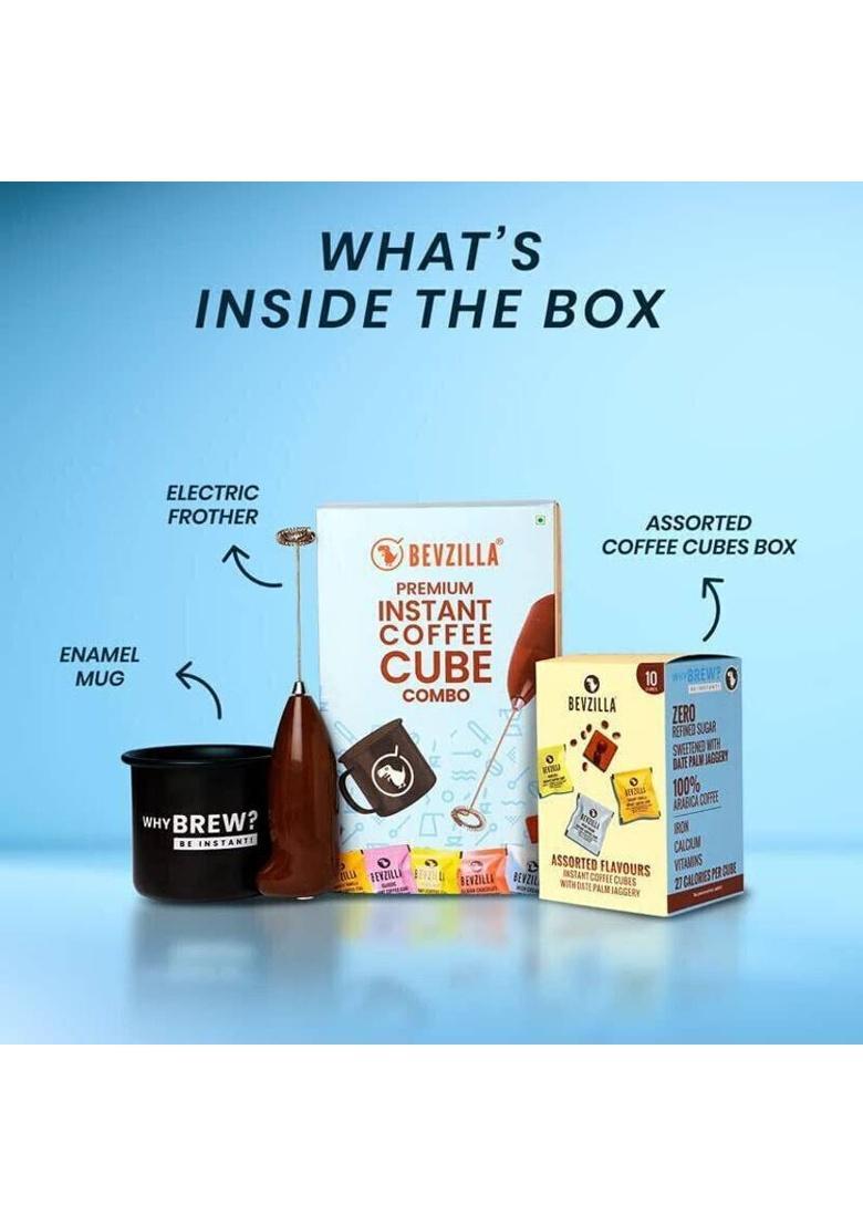 Bevzilla Instant Coffee Cubes Gift Set With Frother & Mug Instant Coffee (3 X 0.33 L)