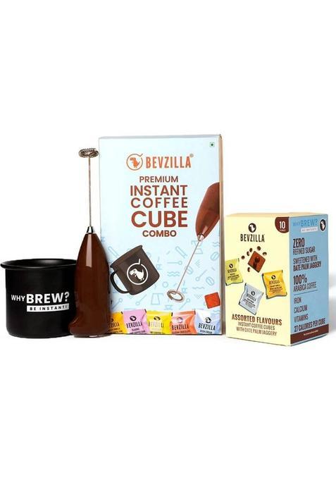 Bevzilla Instant Coffee Cubes Gift Set With Frother & Mug Instant Coffee (3 X 0.33 L)