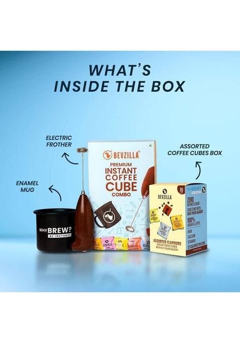 Bevzilla Instant Coffee Cubes Gift Set With Frother & Mug Instant Coffee (3 X 0.33 L)