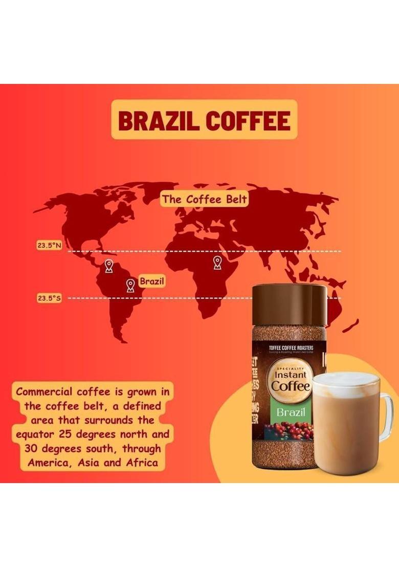 Toffee Coffee Roasters Brazil Speciality Instant Coffee | 100% Arabica | Ready In Seconds | Instant Coffee (50 G)