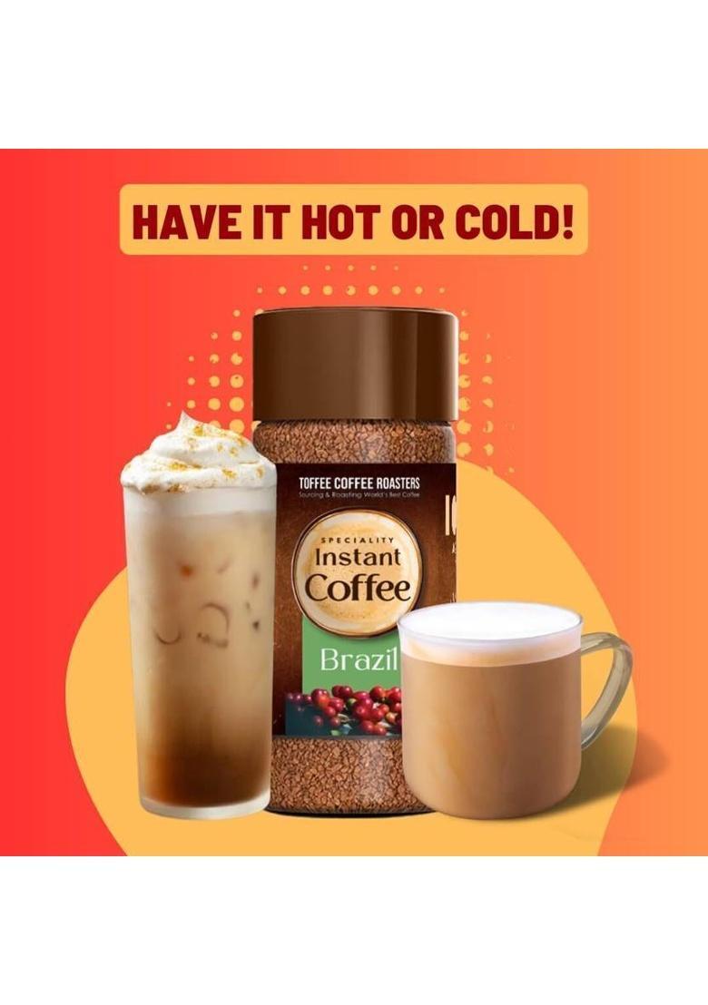 Toffee Coffee Roasters Brazil Speciality Instant Coffee | 100% Arabica | Ready In Seconds | Instant Coffee (50 G)