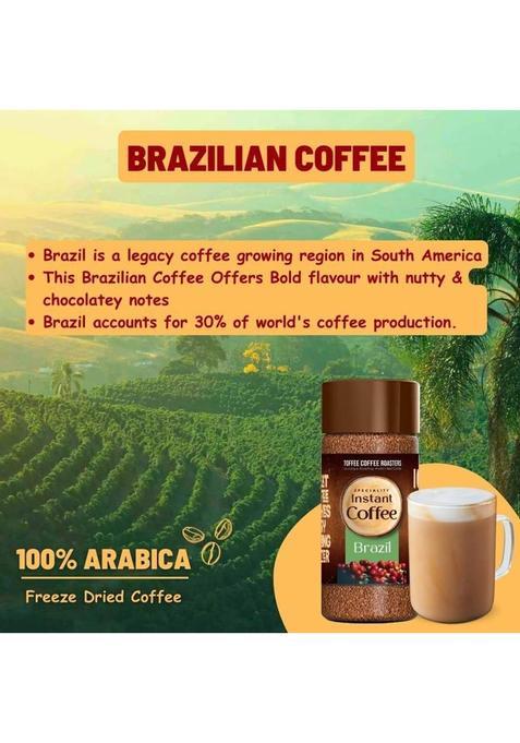 Toffee Coffee Roasters Brazil Speciality Instant Coffee | 100% Arabica | Ready In Seconds | Instant Coffee (50 G)