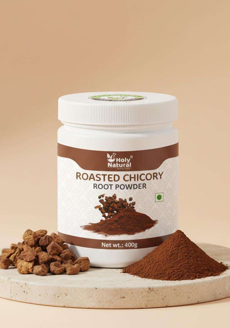 Holy Natural Chicory Root Powder - 400Gm, Substitute Of Coffee, Sugar Free, Pure And Natural Roast & Ground Coffee&nbsp;&nbsp;(400 G, Chicory Flavoured) - Indya