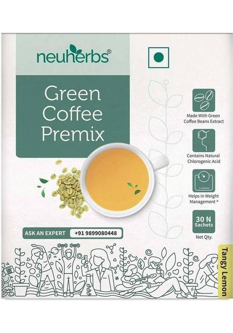 Neuherbs Green Coffee Premix For Instant Energy | Helps In Weight Management - 30 Sachet Instant Coffee&nbsp;&nbsp;(90 G, Lemon Flavoured)
