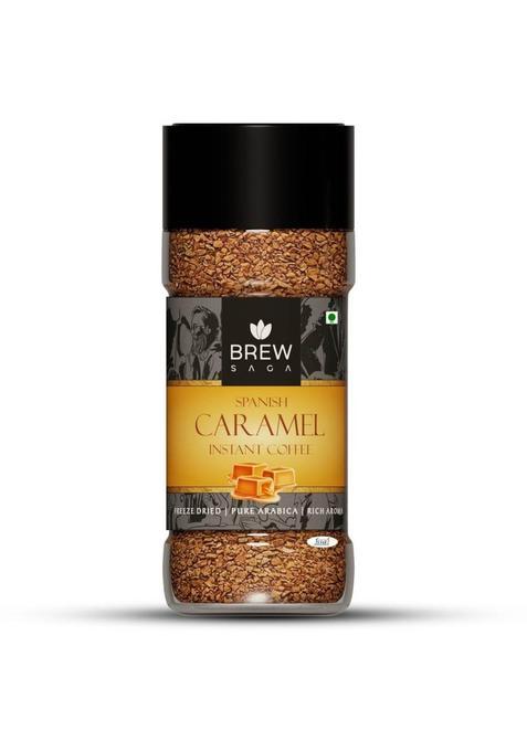 Brewsaga Spanish Caramel Instant Coffee 100% Arabica No Added Sugar Makes 50 Cups Instant Coffee&nbsp;&nbsp;(100 G, Caramel Flavoured)