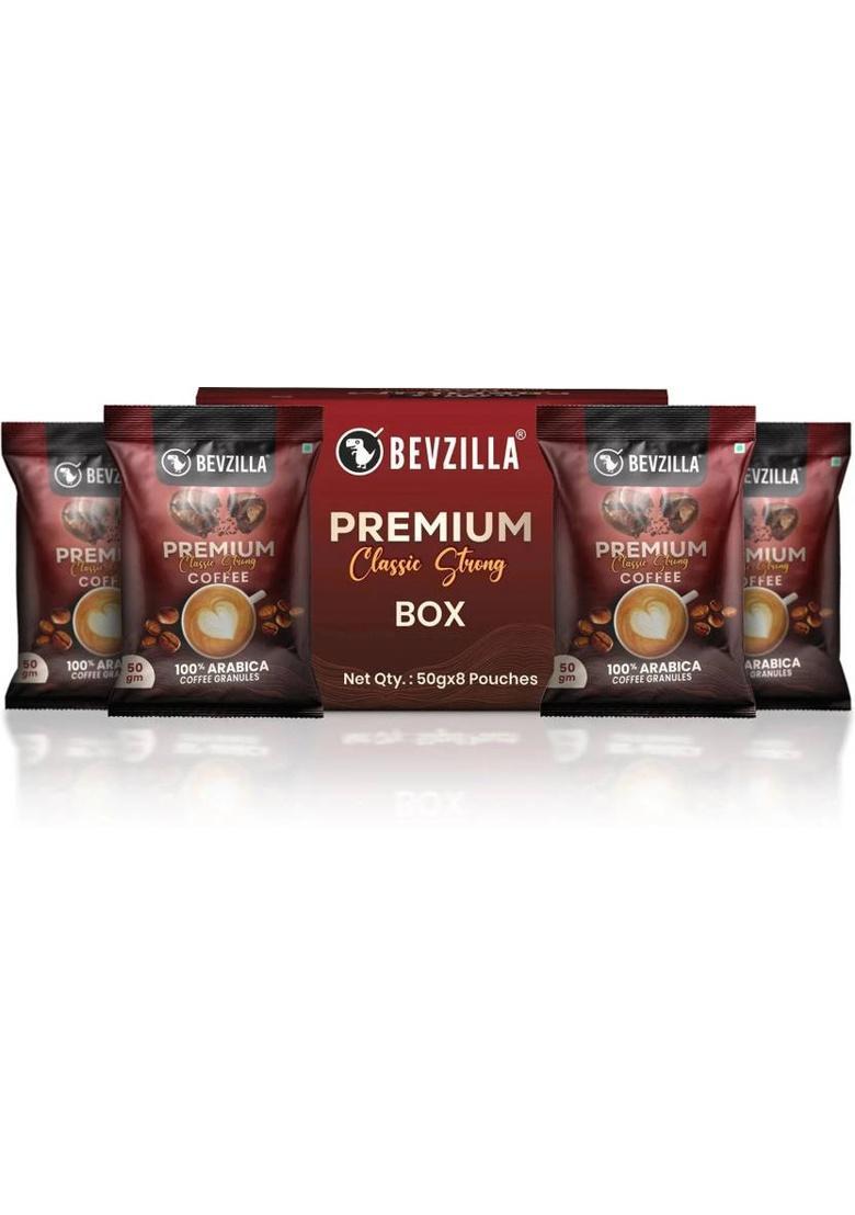 Bevzilla Pack Of 8 Classic Strong Premium Coffee Powder (400 Grams) Instant Coffee (8 X 50 G)