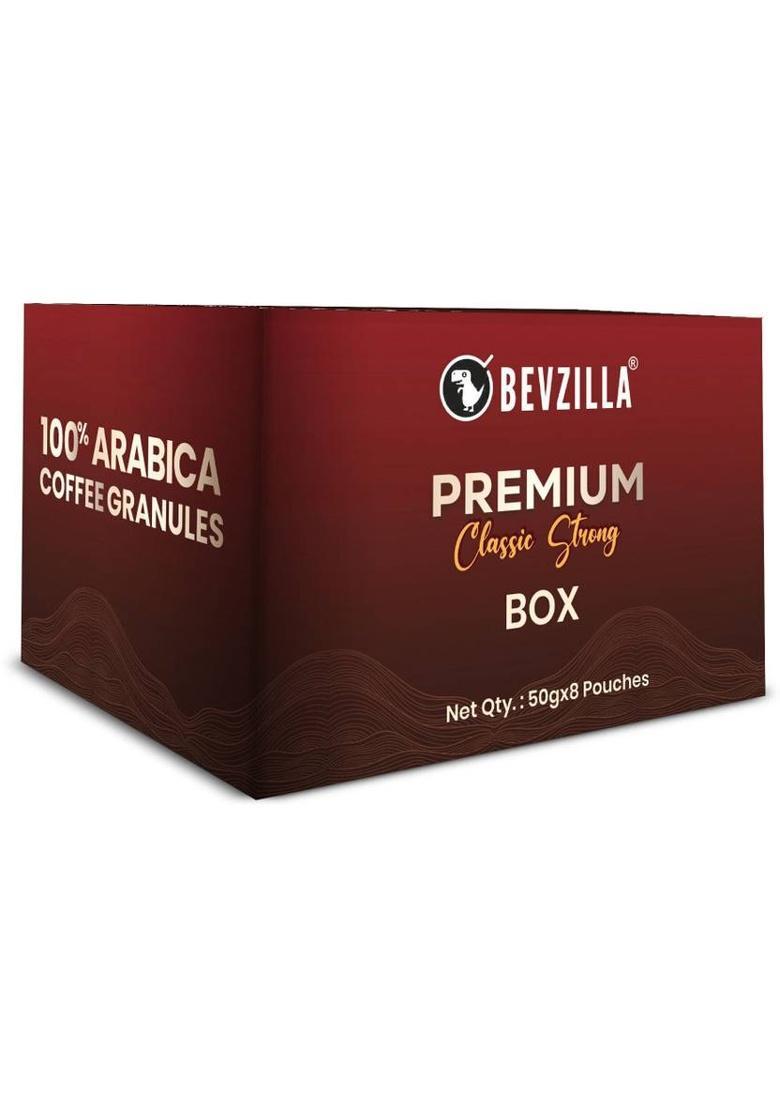 Bevzilla Pack Of 8 Classic Strong Premium Coffee Powder (400 Grams) Instant Coffee (8 X 50 G)