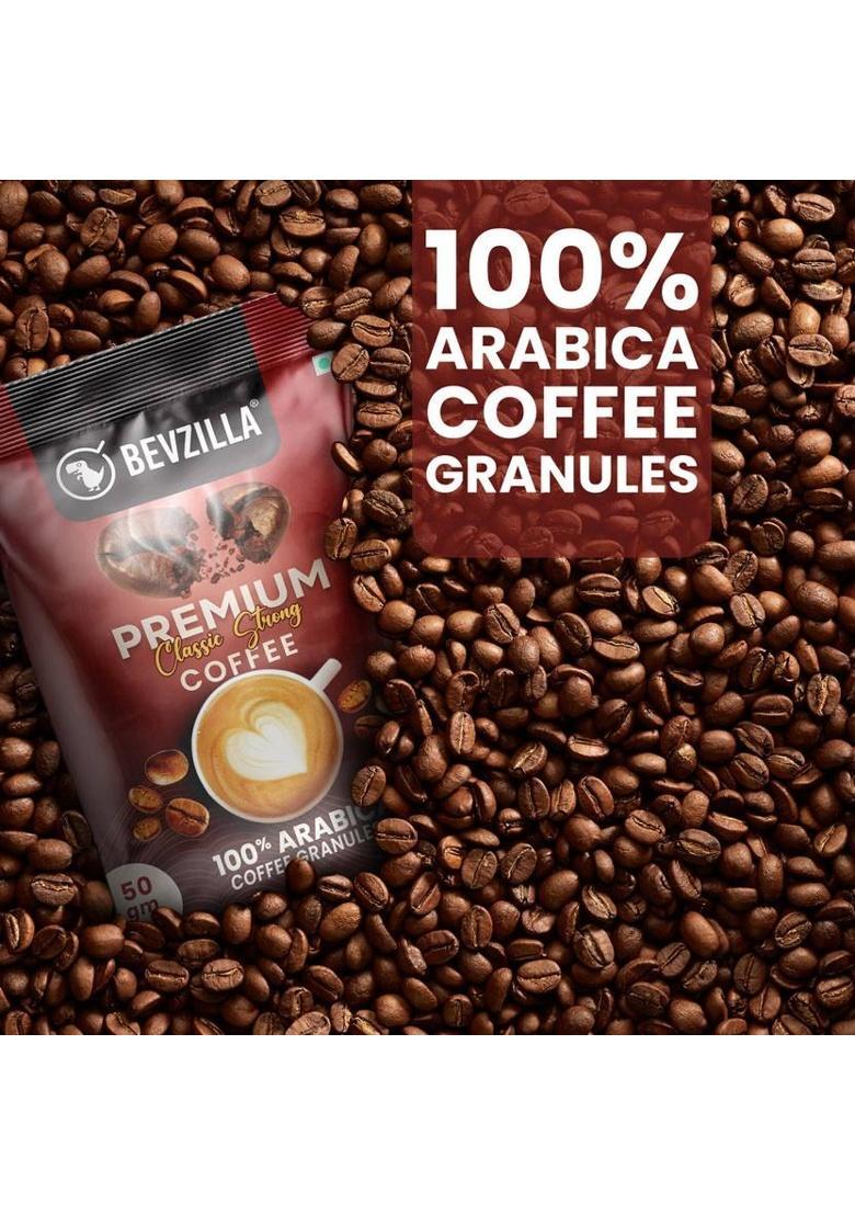Bevzilla Pack Of 8 Classic Strong Premium Coffee Powder (400 Grams) Instant Coffee (8 X 50 G)