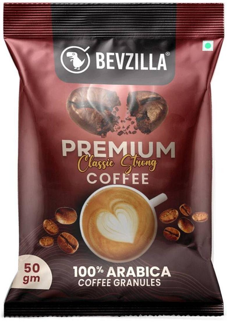 Bevzilla Pack Of 8 Classic Strong Premium Coffee Powder (400 Grams) Instant Coffee (8 X 50 G)