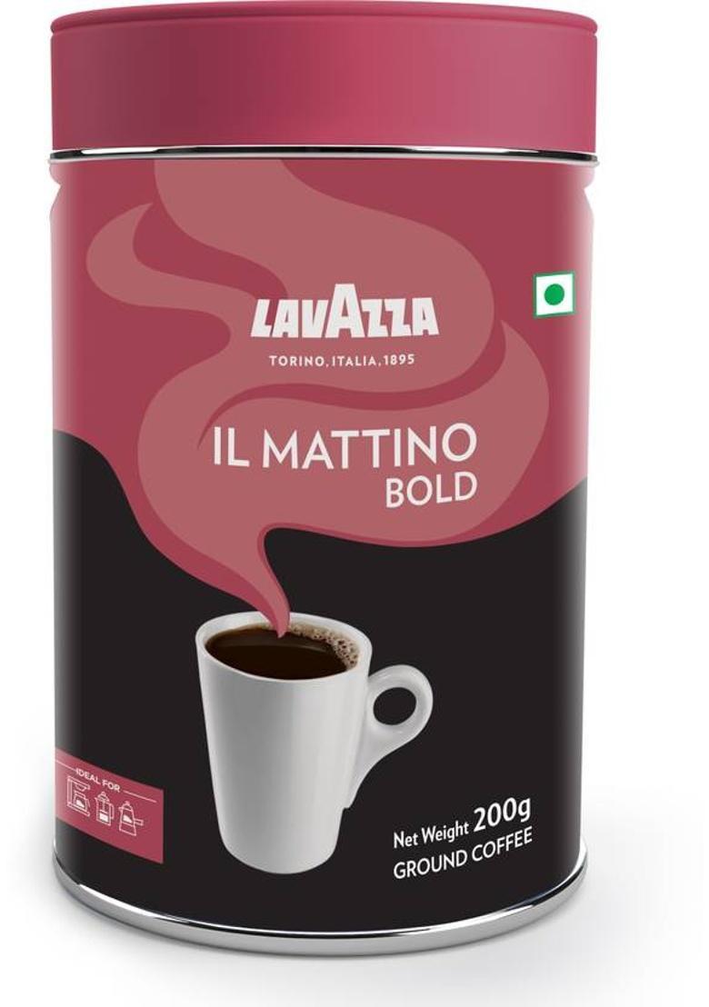 Lavazza Mattino Bold |Pure Ground Coffee | Blend Of Arabica & Robusta| Medium Roast Roast & Ground Coffee (200 G)