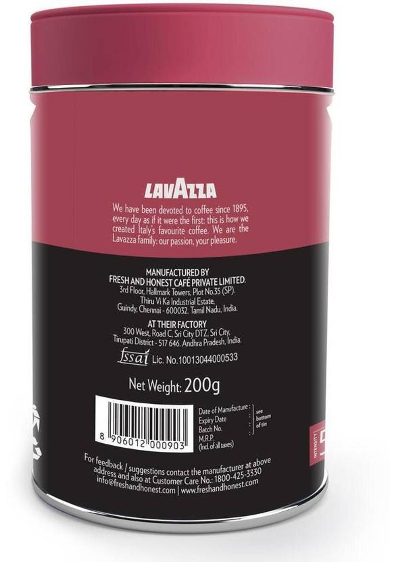 Lavazza Mattino Bold |Pure Ground Coffee | Blend Of Arabica & Robusta| Medium Roast Roast & Ground Coffee (200 G)