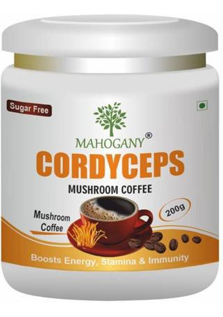 Mahogany Cordyceps Mushroom Mix Coffee- Boosts Energy, Stamina And Immunity Instant Coffee (200 G)
