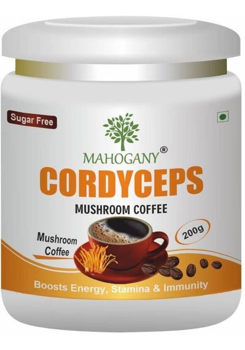 Mahogany Cordyceps Mushroom Mix Coffee- Boosts Energy, Stamina And Immunity Instant Coffee (200 G)