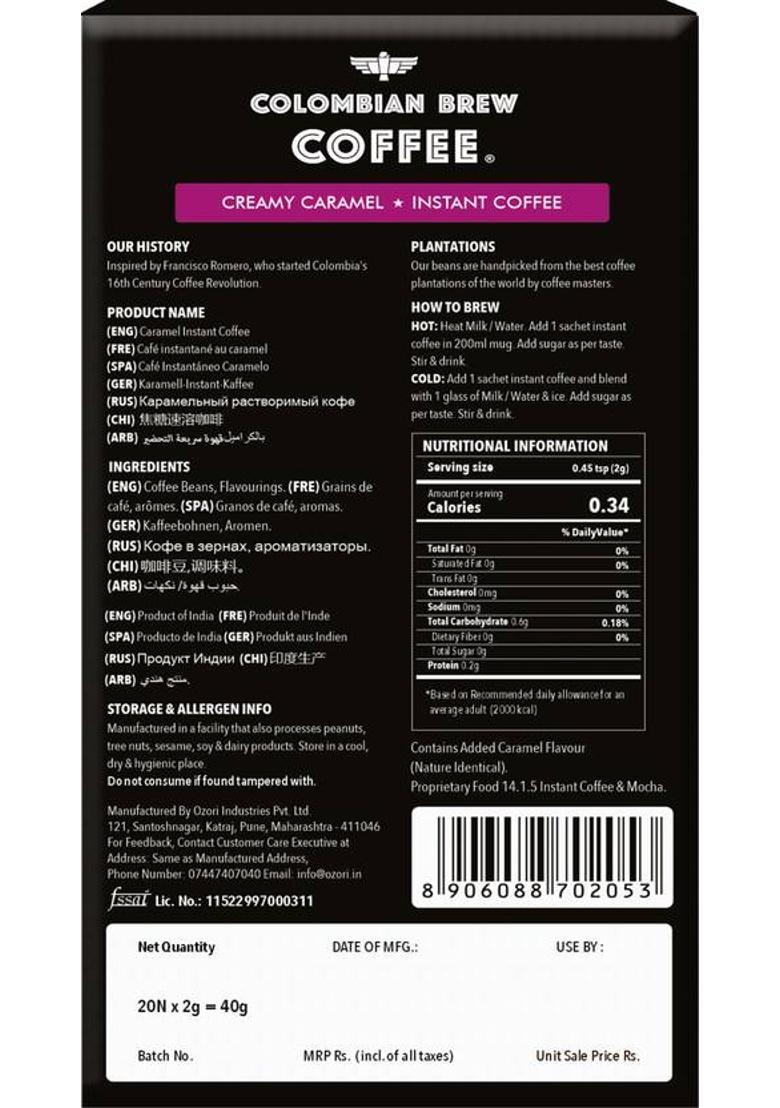 Colombian Brew Creamy Caramel Instant Coffee Powder Instant Coffee (50 G, Caramel Flavoured)