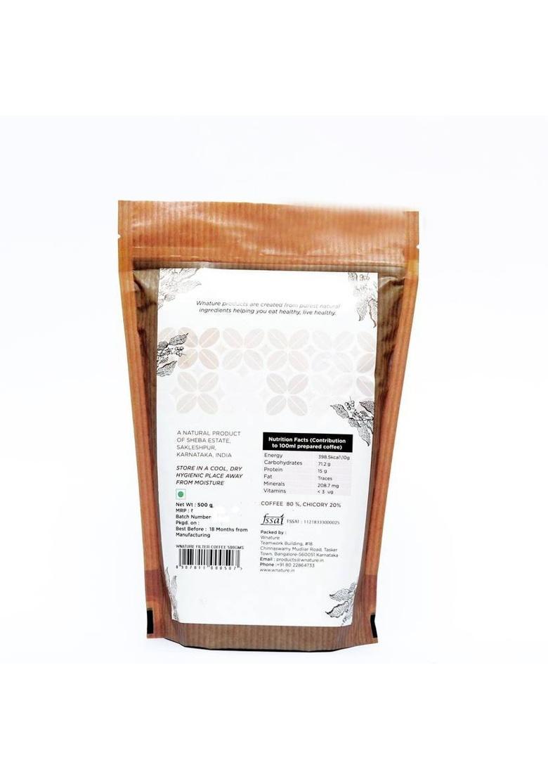 Wnature Organic Filter Coffee-500G-Coffee 80% N Chicory 20% Filter Coffee (500 G)