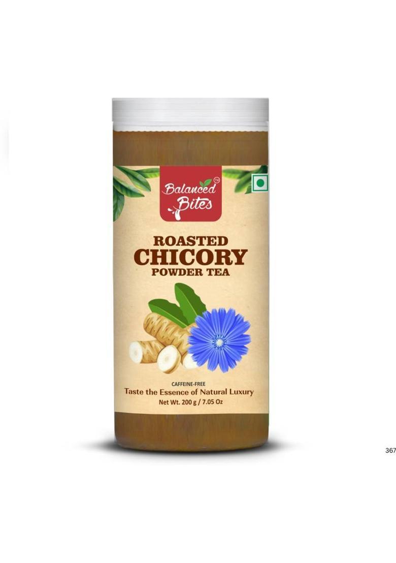 Balanced Bites Roasted Chicory Powder (Caffeine Free) For Tea, Milkshake, Cold Coffee Roast & Ground Coffee (200 G, Chicory Flavoured)