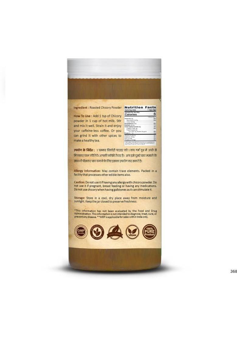 Balanced Bites Roasted Chicory Powder (Caffeine Free) For Tea, Milkshake, Cold Coffee Roast & Ground Coffee (200 G, Chicory Flavoured)