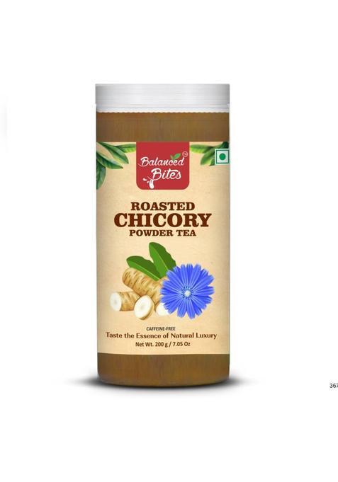 Balanced Bites Roasted Chicory Powder (Caffeine Free) For Tea, Milkshake, Cold Coffee Roast & Ground Coffee (200 G, Chicory Flavoured)