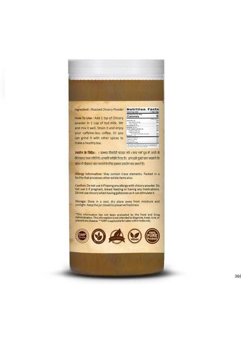 Balanced Bites Roasted Chicory Powder (Caffeine Free) For Tea, Milkshake, Cold Coffee Roast & Ground Coffee (200 G, Chicory Flavoured)