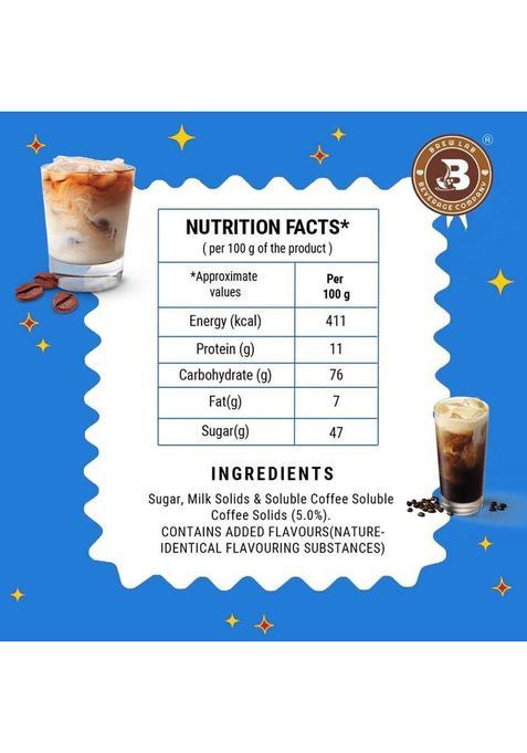 Brew Lab All In One Instant Cold Coffee Premix | Natural Cold Coffee Premix | Instant Coffee (1 Kg, Pure Flavoured)
