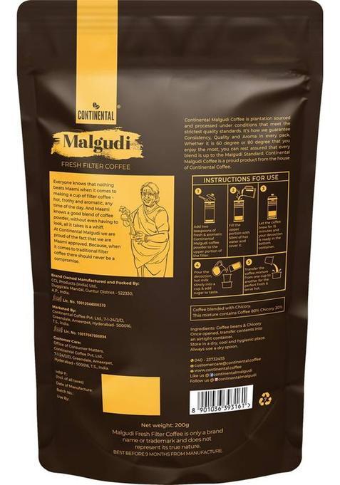 Continental Malgudi 80/20 Filter Coffee (200 G, Chicory Flavoured)