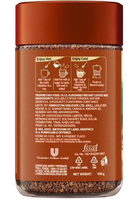 Bru Gold Freeze Dried Hazelnut 100Gm Instant Coffee (100 G, Hazelnut Flavoured)