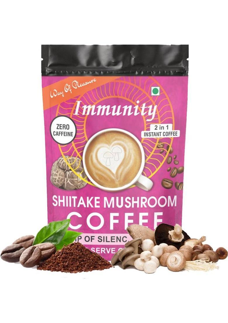 Way Of Pleasure Shiitake Mushroom Coffee Premix Zero Caffeine Healthy Heart |Control Cholesterol Instant Coffee (50 G)