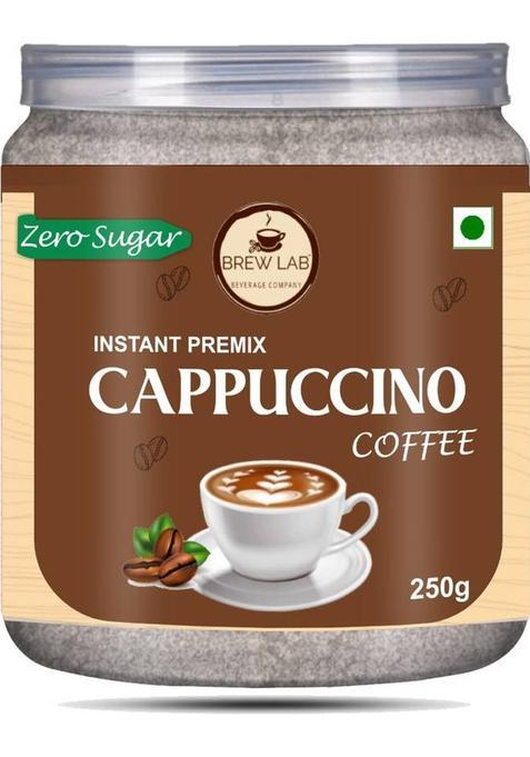 Brew Lab Instant Cappuccino Coffee Premix With Zero Sugar| 3 Steps Preparations- No Equipment 250G Instant Coffee (250 G)