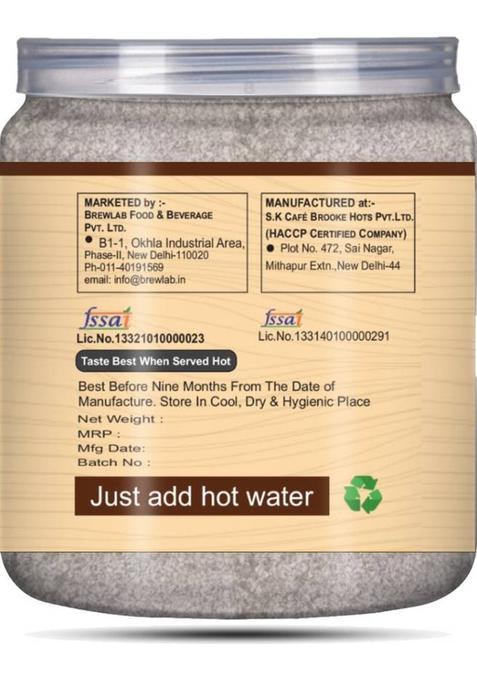 Brew Lab Instant Cappuccino Coffee Premix With Zero Sugar| 3 Steps Preparations- No Equipment 250G Instant Coffee (250 G)