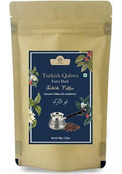 Almasnoon Turkish Qahwa Coffee Extra Dark Turkish Coffee Coffee Beans&nbsp;&nbsp;(100 G, Cardamom Flavoured)