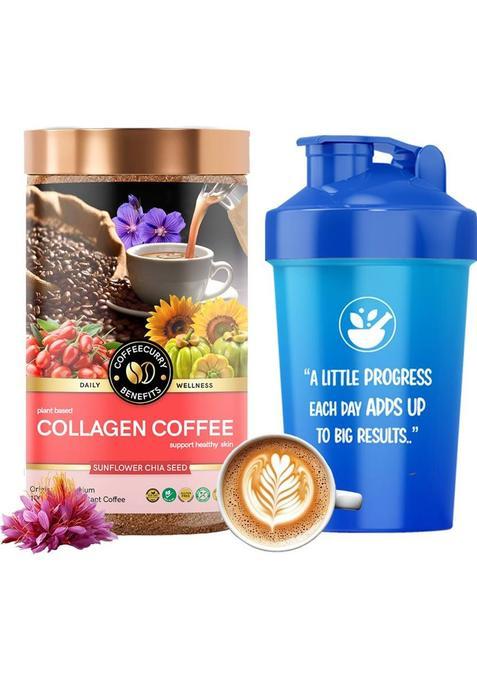 Teacurry Collagen Coffee (65G+Shaker) For Skin & Hair Care | Coffeecurry Collagen Coffee Instant Coffee&nbsp;&nbsp;(2 X 32.5 G, Assorted Flavoured)
