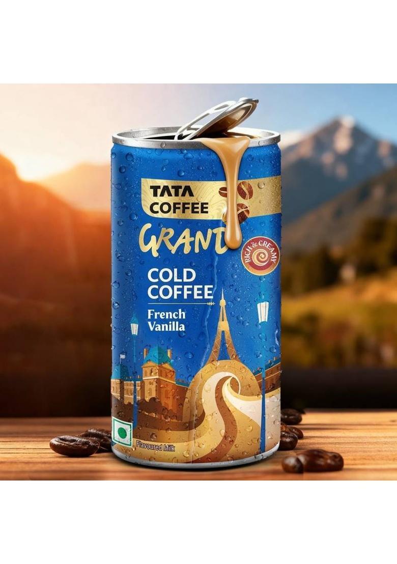 Tata Coffee Grand Ready To Drink Cold Coffee, French Vanilla Cold Brew Coffee (180 Ml, French Vanilla Flavoured)