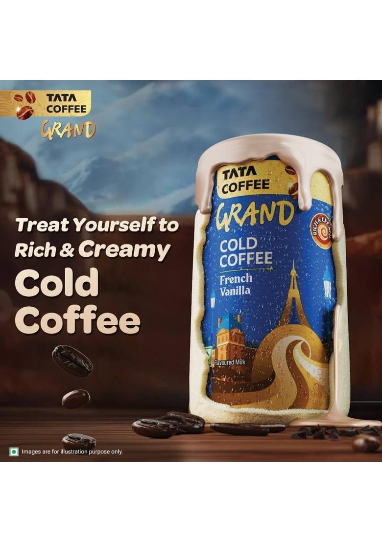 Tata Coffee Grand Ready To Drink Cold Coffee, French Vanilla Cold Brew Coffee (180 Ml, French Vanilla Flavoured)
