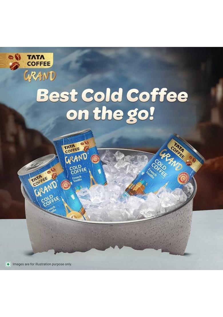 Tata Coffee Grand Ready To Drink Cold Coffee, French Vanilla Cold Brew Coffee (180 Ml, French Vanilla Flavoured)