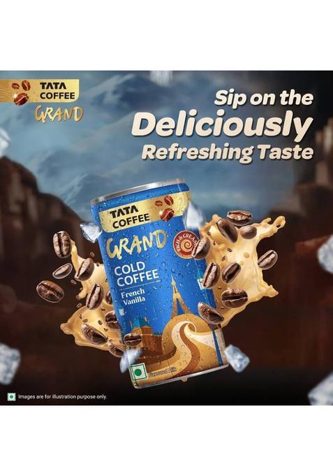 Tata Coffee Grand Ready To Drink Cold Coffee, French Vanilla Cold Brew Coffee (180 Ml, French Vanilla Flavoured)
