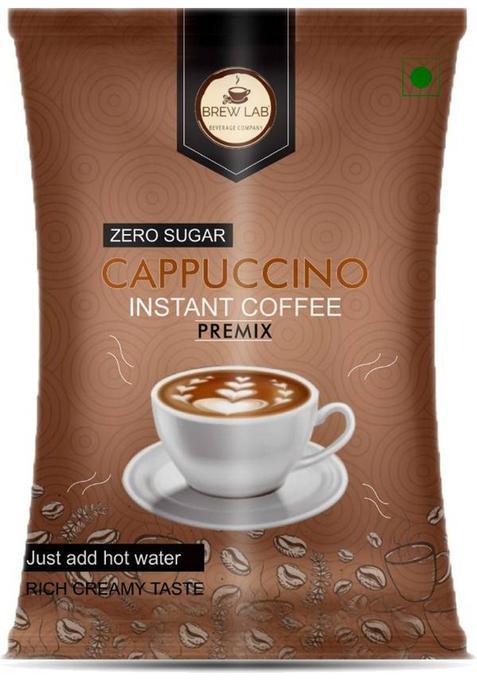 Brew Lab Instant Cappuccino Coffee Premix With Zero Sugar| 3 Steps Preparations- No Equipment Instant Coffee (1 Kg)