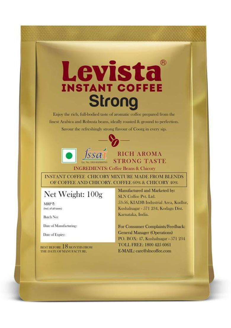 Levista Strong Chocory Mix 60:40 Instant Coffee&nbsp;&nbsp;(100 G, Chicory Flavoured) - Indya