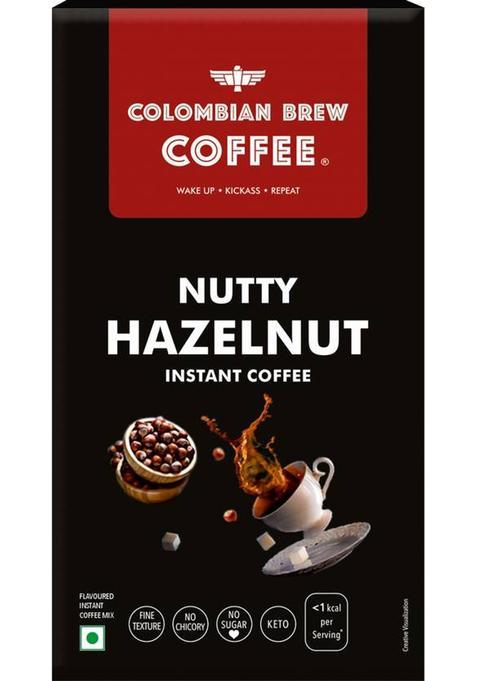 Colombian Brew Hazelnut Instant Coffee, No Sugar Vegan, 50Gm Instant Coffee (50 G, Hazelnut Flavoured)