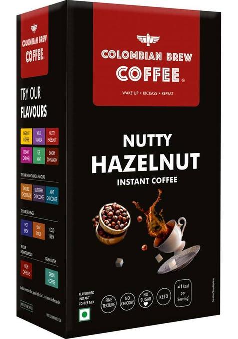 Colombian Brew Hazelnut Instant Coffee, No Sugar Vegan, 50Gm Instant Coffee (50 G, Hazelnut Flavoured)