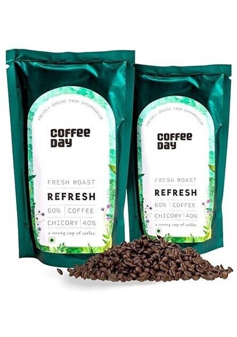 Cafe Coffee Day Refresh (60% Coffee, 40% Chicory) Premium Instant Filter Coffee Powder Roast & Ground Coffee (2 X 200 G)