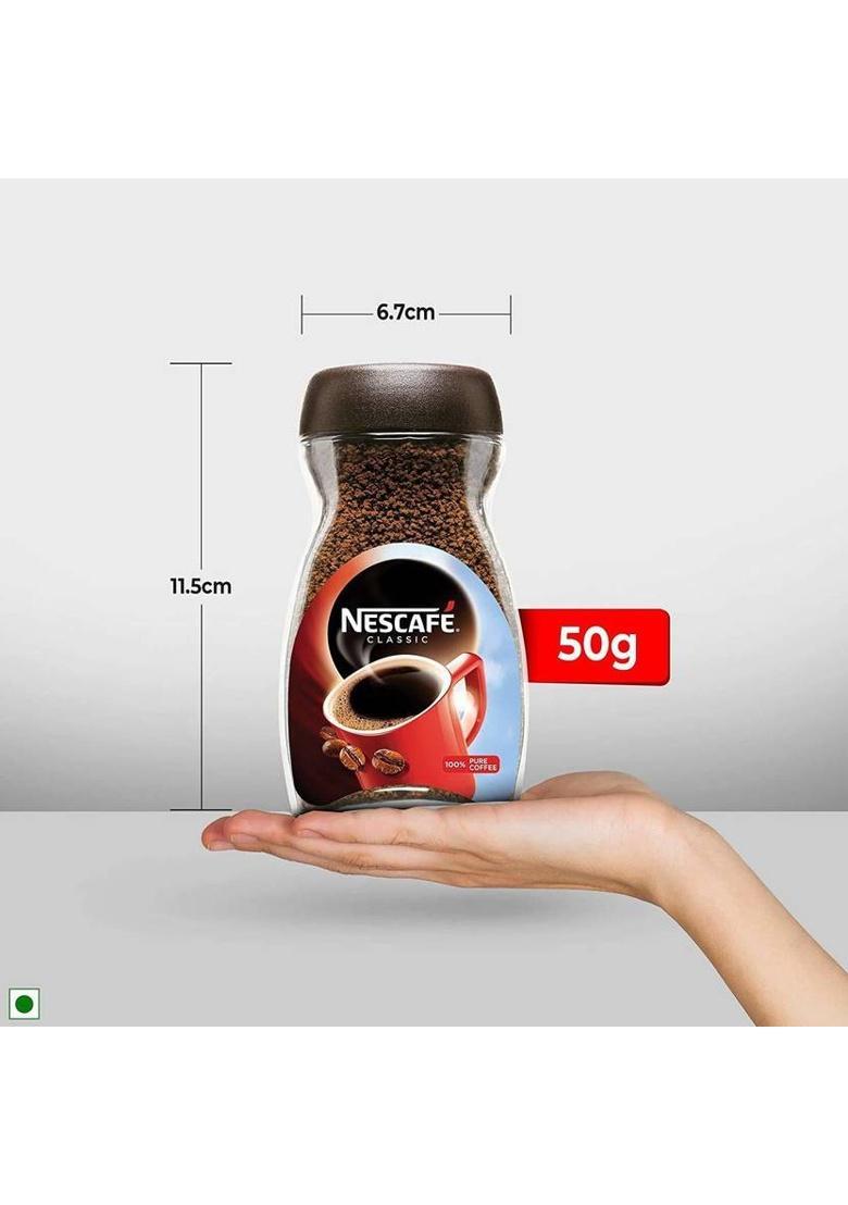 Nescafe Nescafé Classic Instant Coffee, 50G Dawn Jar| 100% Pure Coffee Instant Coffee (50 G)