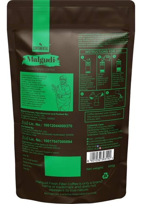Continental Malgudi 60/40 Filter Coffee (500 G, Chicory Flavoured)