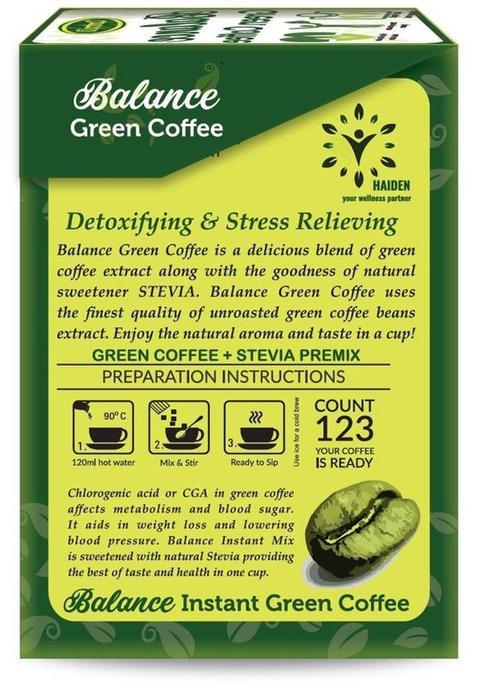 Balance Green Coffee Premixed With Stevia Instant Coffee (2 X 20 G, Green Coffee Flavoured)