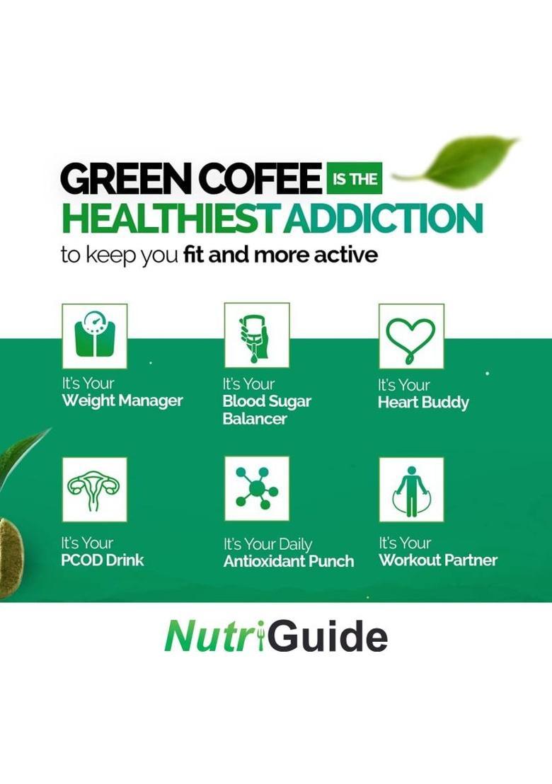 Nutri Guide Green Coffee Beans For Weight Loss(Unroasted Beans) Instant Coffee Coffee Beans (200 G, Green Coffee Flavoured)